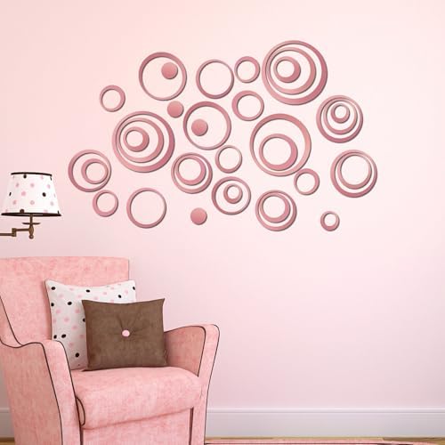 Outus 72 Pcs Circle Mirror Wall Stickers Removable DIY - Image 6