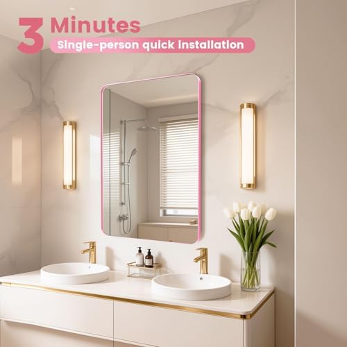 24" x 28" Pink Bathroom Mirrors - Image 4