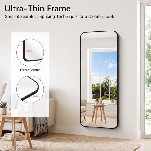 DESBING 60" x 24"Bathroom Mirror, Matte Black Wall Mirror - Image 6