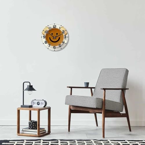 Smiley Face Coffee Wall Clock Biscuits Battery Powered Wall Clock Silent Non - Image 6
