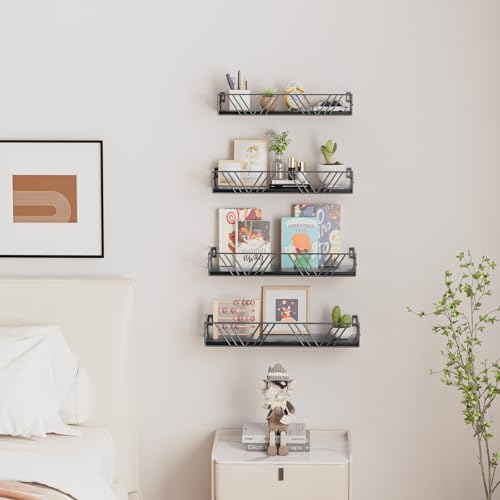 Amaoot Floating Shelves for Wall Set of 4, Wall Shelf Wood Floating Shelf - Image 6