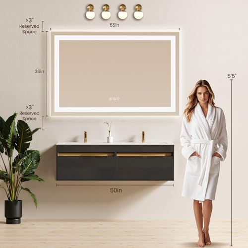 55"x36" LED Bathroom Mirror - Image 6