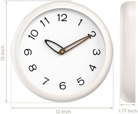 12 Inch Silent Quartz Wall Clock Battery Operated Clock - Image 6