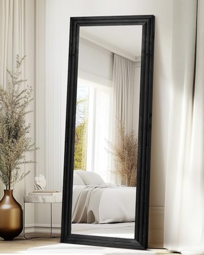 65x22in Full Length Mirror, 3-Tier Stepped Solid Wood Frame - Image 6