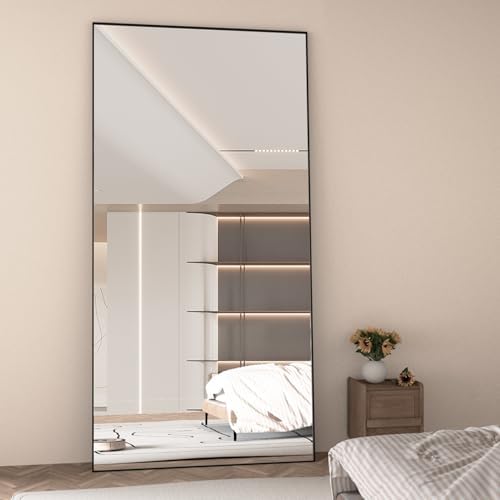 Full Body Mirror 193 x 86 cm Floor Mirror, Large Black Rectangular - Image 7