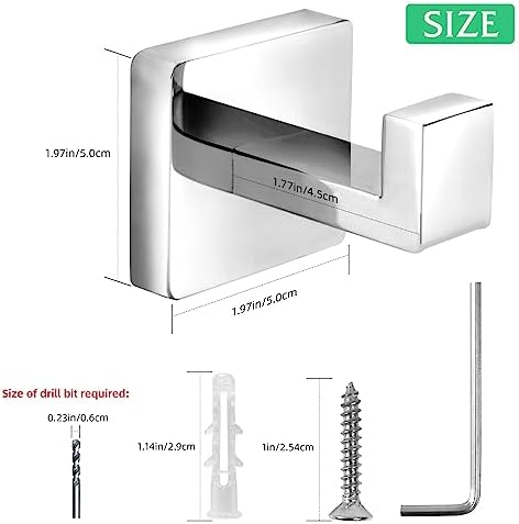 Towel Hooks for Bathrooms, Heavy Duty Stainless Steel Bathroom Hooks - Image 6