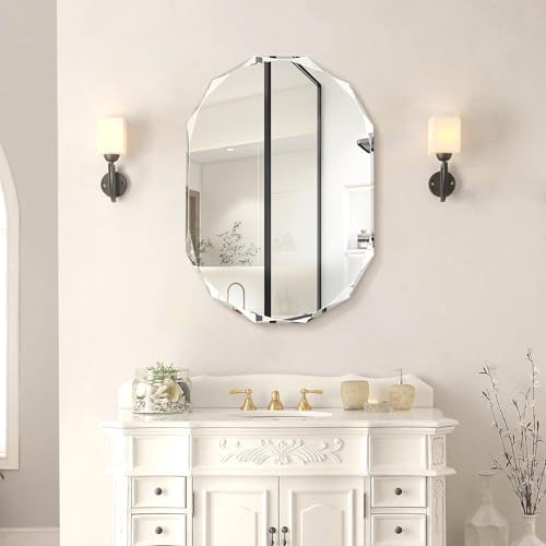 Pregaspor Single Beveled Edge Bathroom Vanity Mirror, Shatterproof Frameless - Image 7