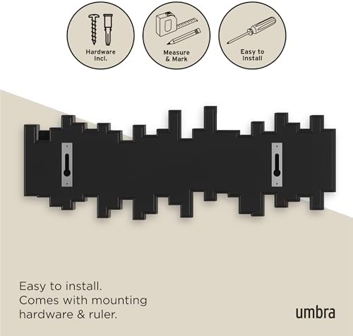 Umbra Sticks Wall Mount Coat Rack, 5 Hook Retractable Pegs - Image 6