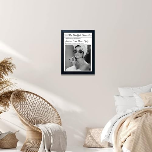 Trends Wall Art New York Poster Audrey Hepburn Wall Art Newspaper Better Late - Image 7