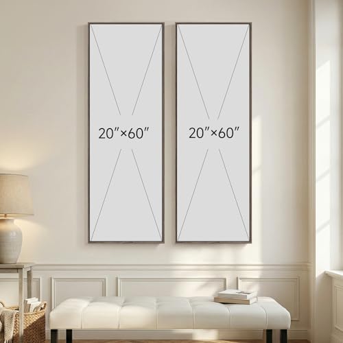 Large Framed Brown Beige Abstract Long Narrow Wall Art - Image 7