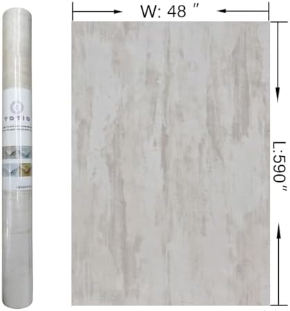 48x590inch Extra Wide Ivory White Concrete Wallpaper Peel and Stick White Grey - Image 7