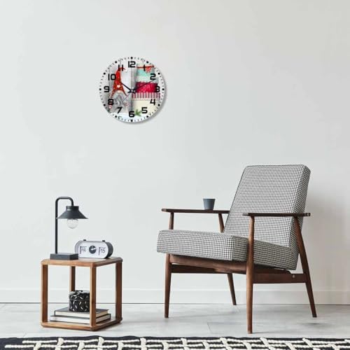 Nordic Christmas Motive Wall Clock Tomte Standing Wooden Wall in Snow Battery - Image 7