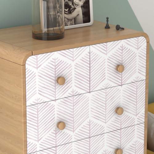 OSECAGE Geometric Peel and Stick Wallpaper Pink Contact Paper 17.3''×197'' - Image 6