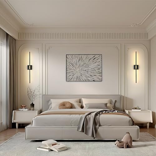 36 Inch Black Battery Operated Wall Sconce Set of Two - Image 7