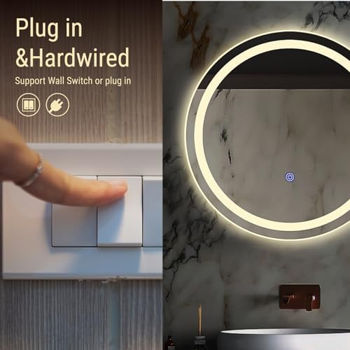 KOSTA 20 Inch Round LED Bathroom Vanity Mirror - Image 5