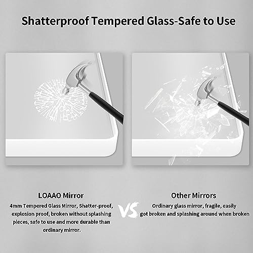LOAAO 72x40 Inch White Metal Framed Bathroom Mirror - Image 6
