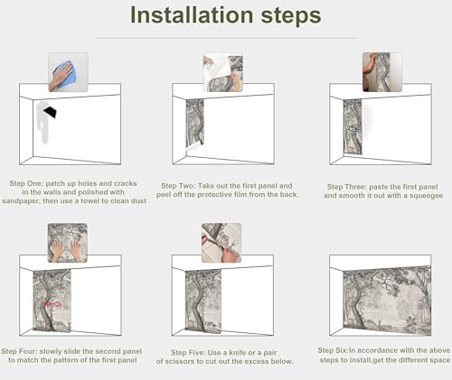Forest Wallpaper Peel and Stick Woodland Landscape Wall Mural - Image 6