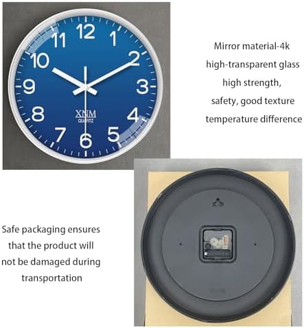 XNM 8 Inch Small Classic Blue Wall Clocks Battery Operated - Image 6