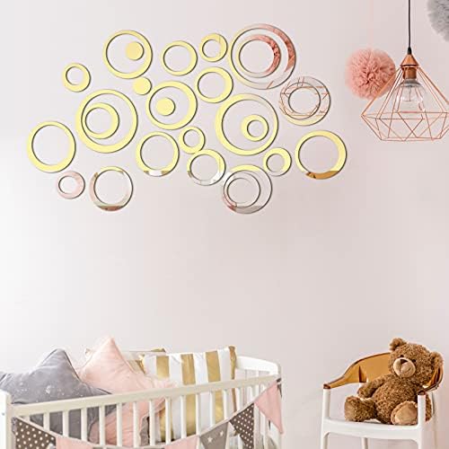 Outus 72 Pcs Circle Mirror Wall Stickers Removable DIY - Image 6