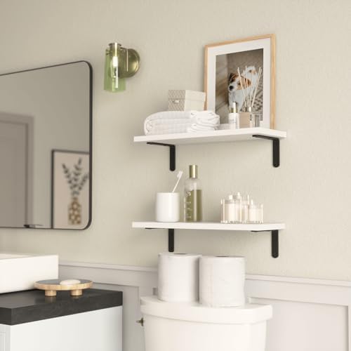 RICHER HOUSE Rustic Wood Floating Shelves, 2-Set Wall Mounted Shelves - Image 6