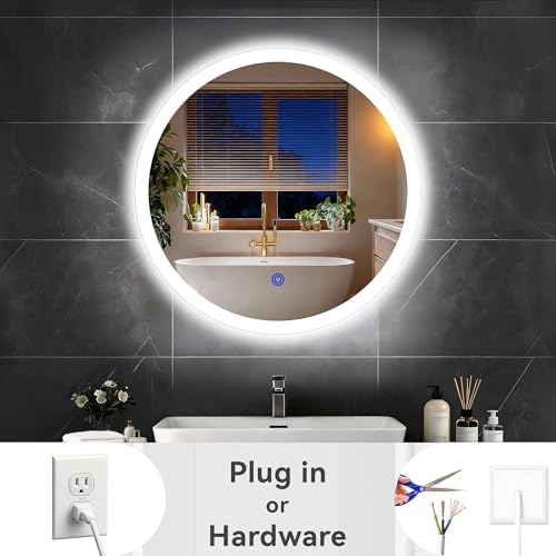 24“ x 24” LED Bathroom Smart Mirror, Round Mirror - Image 6