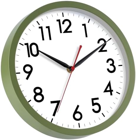 AKCISOT 10 Inch Wall Clock, Silent Battery Operated Analog Clock - Image 7