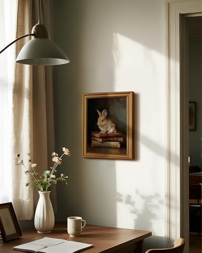 VIYYIEA Vintage Gold Framed Rabbit Wall Art Print, 12x16 Inch - Image 7