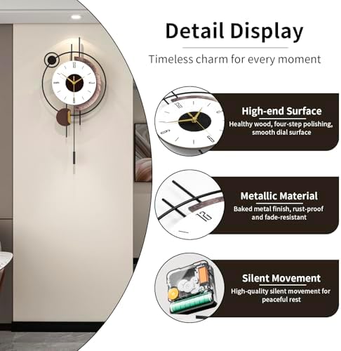Modern Wall Clock for Living Room Decor Large Decorative Metal Silent Wall Clock - Image 7
