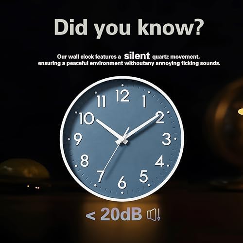 Mosewa 10 Inch Wall Clock Battery Operated Silent Non Ticking Analog - Image 6