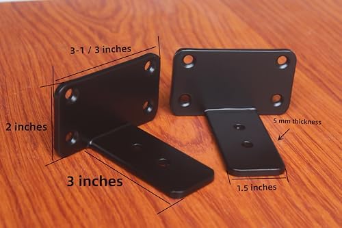 16 Pack - 3 inch Black Hidden L Shelf Bracket Iron Floating Shelf Brackets - Image 2