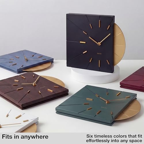 Driini Black and Gold Mid Century Modern Wall Clock, Battery Operated - Image 6