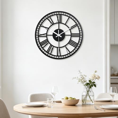 SIN&MI Large Wall Clock Vintage Large Digital Creative Garden Metal Wall Clock - Image 7