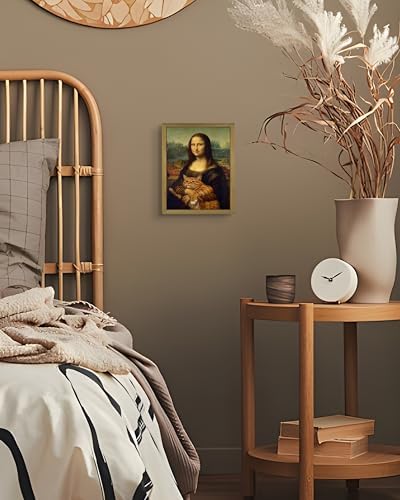 Funny Mona Lisa Cat Wall Art, Vintage Renaissance Mona Lisa Holding Orange - Image 7