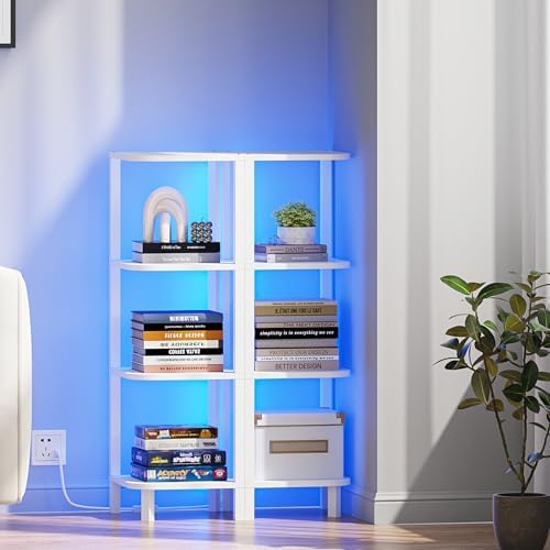 TUTOTAK Corner Shelf, 4-Tier Corner Bookshelf - Image 7