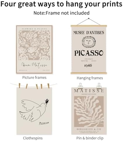 Baccone Matisse Aesthetic Wall Art Prints Set of 6 Boho Neutral Wall Decor - Image 7