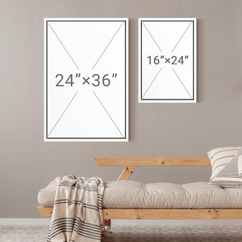 MUDECOR Framed Canvas Print Wall Art Blue Botanical Silhouette Soft Blue - Image 7