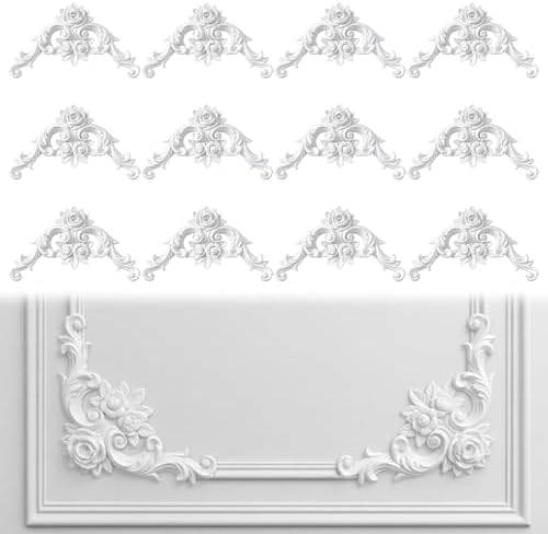 12pcs Corner Wall Molding, Wainscoting Floral Molding - Image 6
