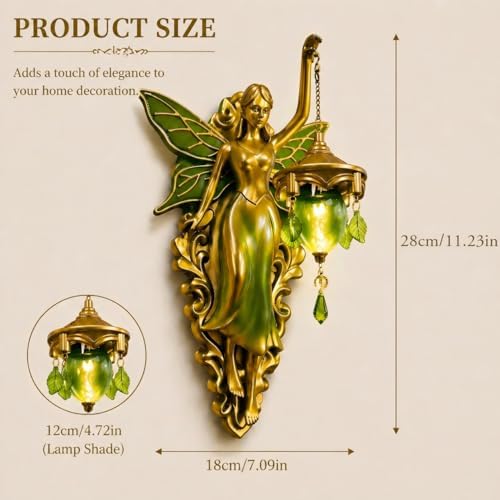Fairy Wall Sconce, Vintage Resin Angel Wall Lamp - Image 7