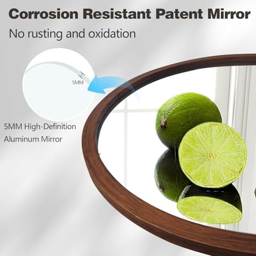 Niccy Oval Full Length Mirror, Wall-Mounted Wood Mirror - Image 6
