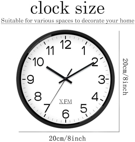 XFM 2 Pieces Modern Small Wall Clocks Battery Operated 8 Inch - Image 6