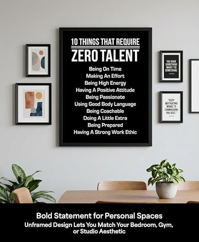 10 Things That Require Zero Talent Wall Art, Motivational Print - Image 7