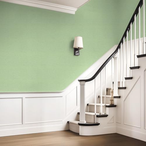 Peel and Stick Grasscloth Wallpaper Texture Green Faux Linen Contact Paper Self - Image 7