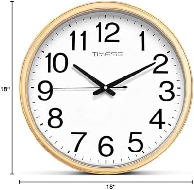 Wall Clock, 18 Inch Large Dial Non-Ticking Silent Battery Operated Quality - Image 7