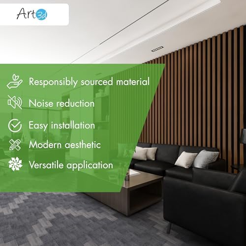 Art3d 12" x 93" Acoustic Wood Slat Wall Panel, 62 sq.ft, Deep Walnut - Image 6