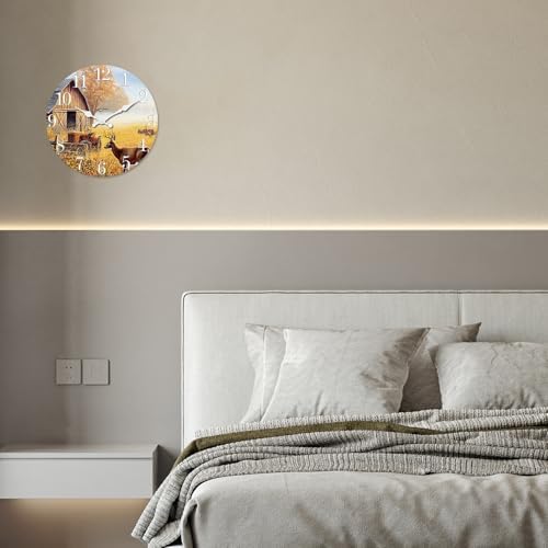 XNM Rustic Wooden Decorative Wall Clocks Battery Operated 16 Inch - Image 6