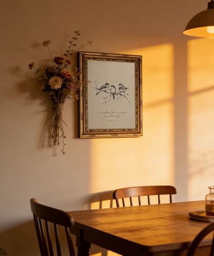 Gold Framed Wall Art Vintage Christian Bible Verse Wall Art Neutral Farmhouse - Image 7