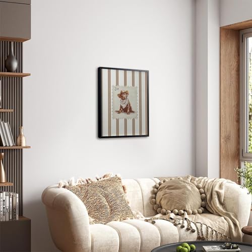 Vintage Cowboy Dog Wall Art, Western Puppy Stamp Canvas Print, Farm Rustic - Image 7