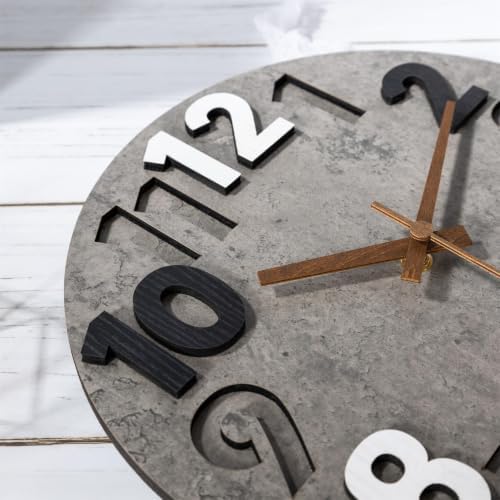 Nbdeal 12-inch Silent Wall Clock, Concrete Gray - Image 6