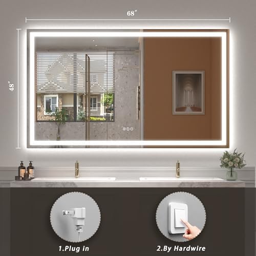 68x48 LED Lighted Bathroom Mirror - Image 6