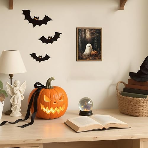 Framed Vintage Halloween Ghost Wall Art, Cute Ghost - Image 7
